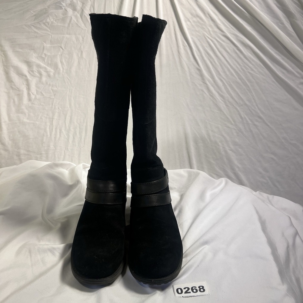 The North Face Womens Bridgeton Black Suede Waterproof Tall Zip Boots Size 8.5 - Picture 4 of 9